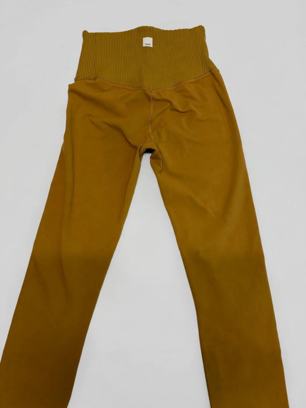 Vuori Mustard Ribbed Waist Leggings – Women's XS